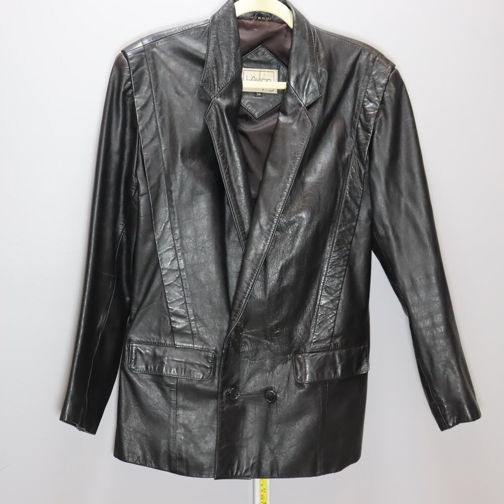 L’Avion Vintage 90s‎ Genuine Leather Blazer Black Size 38 (M)